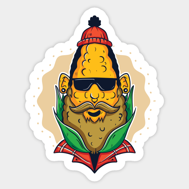 Hipster Corn on the Cob Sticker by SLAG_Creative